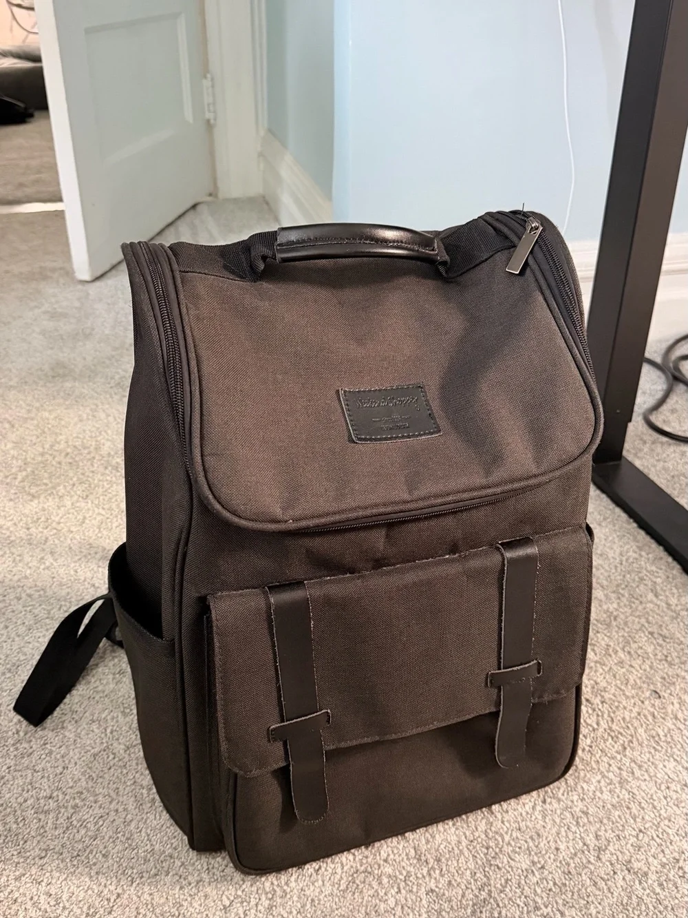 Men's Black Canvas Backpack - Travel & Commuter Bag
